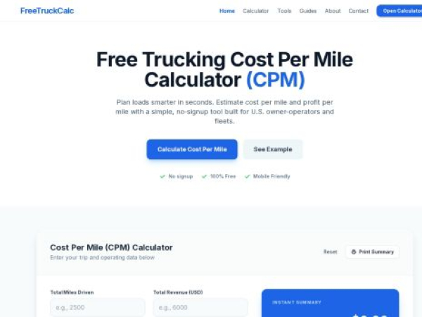 freetruckcalc.com